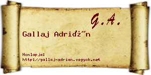Gallaj Adrián névjegykártya